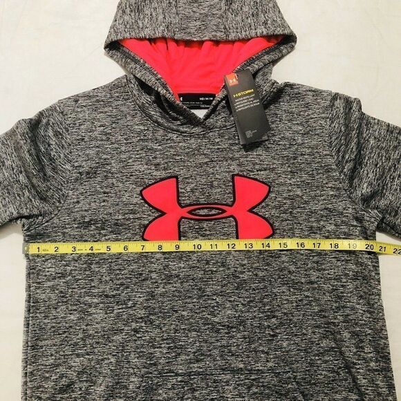 Under Armour Coldgear Loose Storm Hoodie Marled Heather Black NEW - Picture 6 of 8